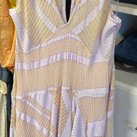 Free People Adrien Lavender Striped Midi Dress - Picture 6 of 6